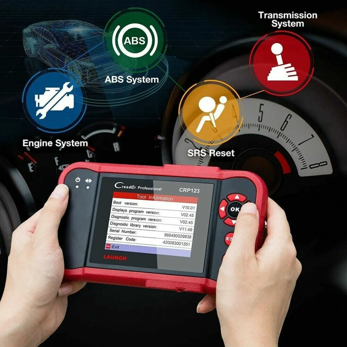 LAUNCH CRP123 Scan Tool ABS SRS Engine OBD2 Code R - Image 1