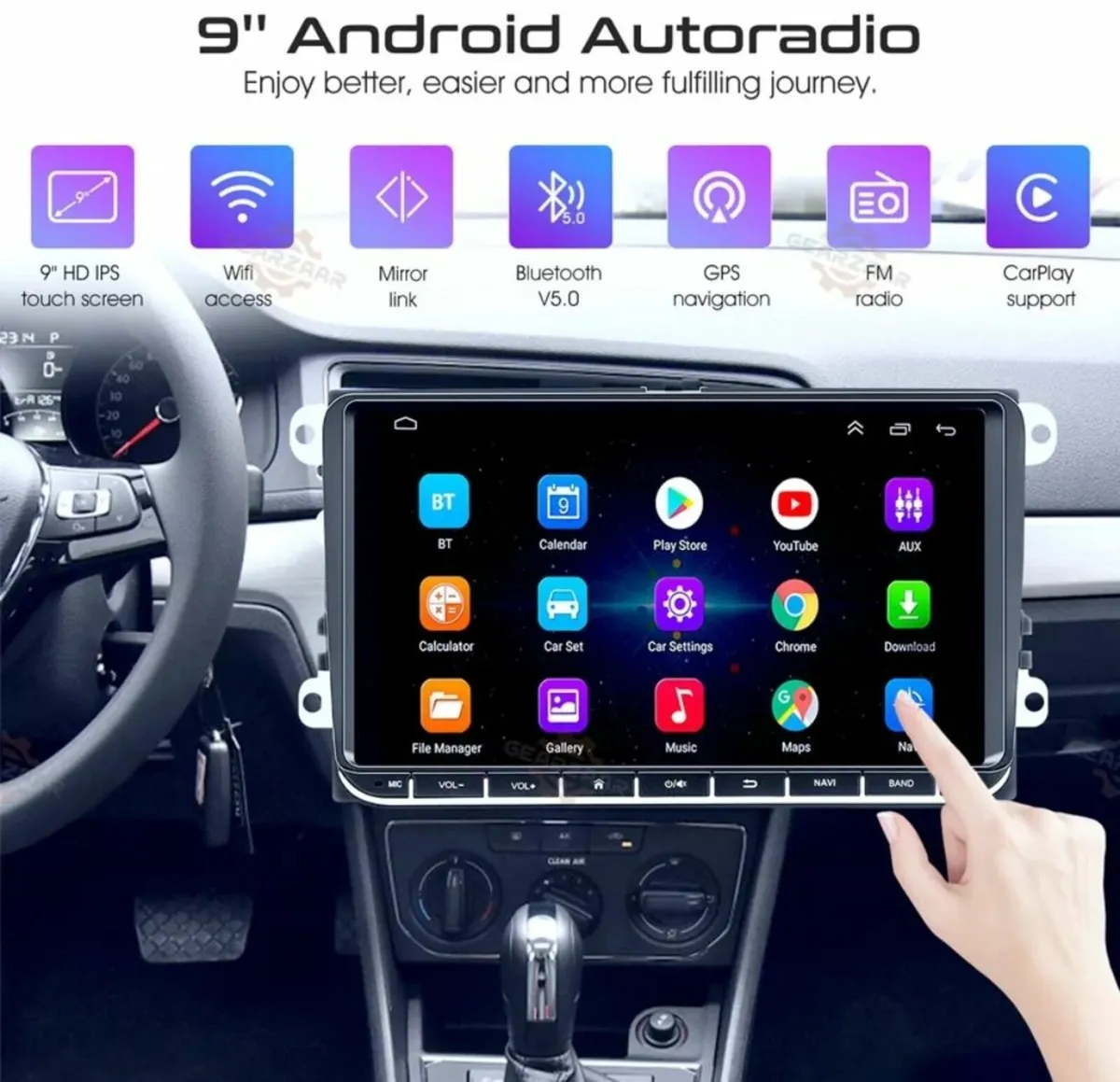 For VW GOLF MK5 MK6 9" Apple Carplay Car Stereo - Image 1
