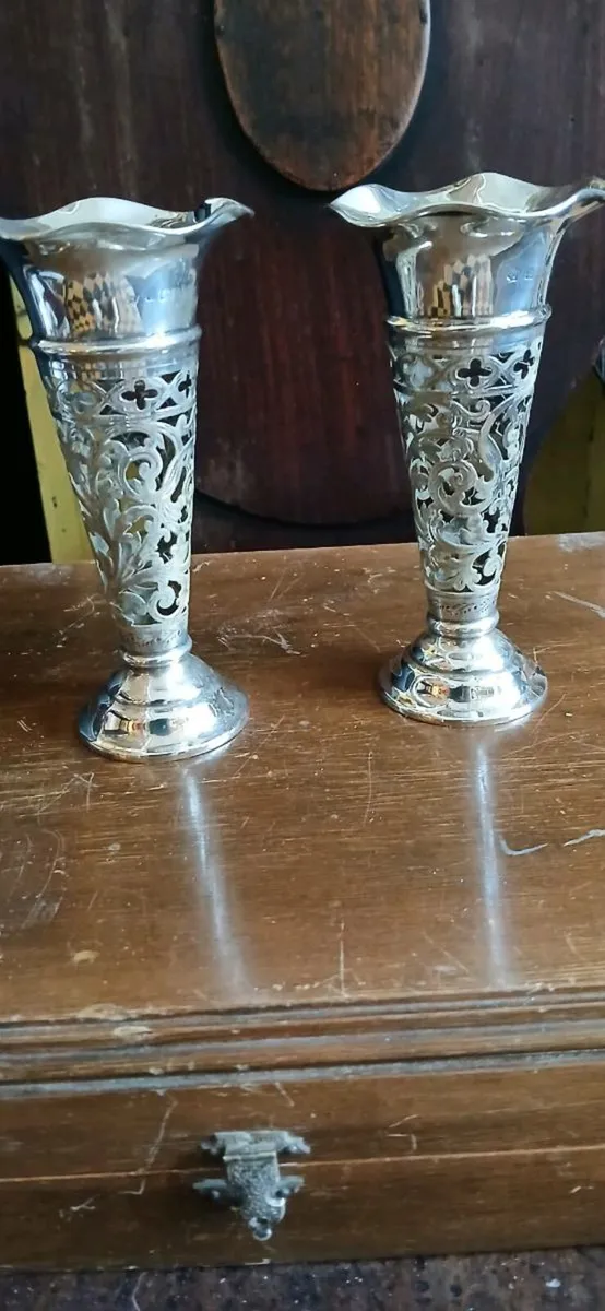 Sterling silver posie vases - Image 2