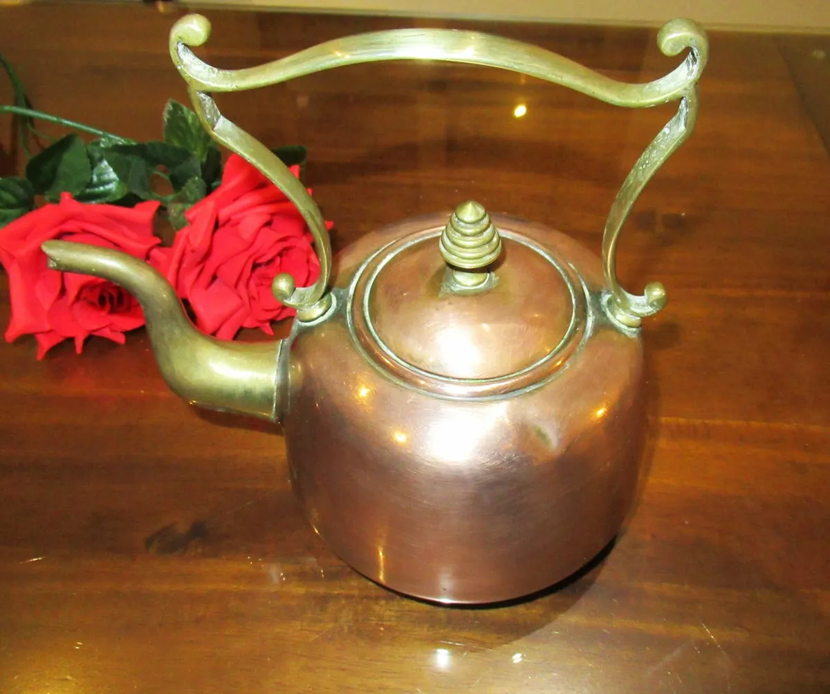 ANTIQUE GEORGIAN COTTAGE COPPER KETTLE VINTAGE - Image 4