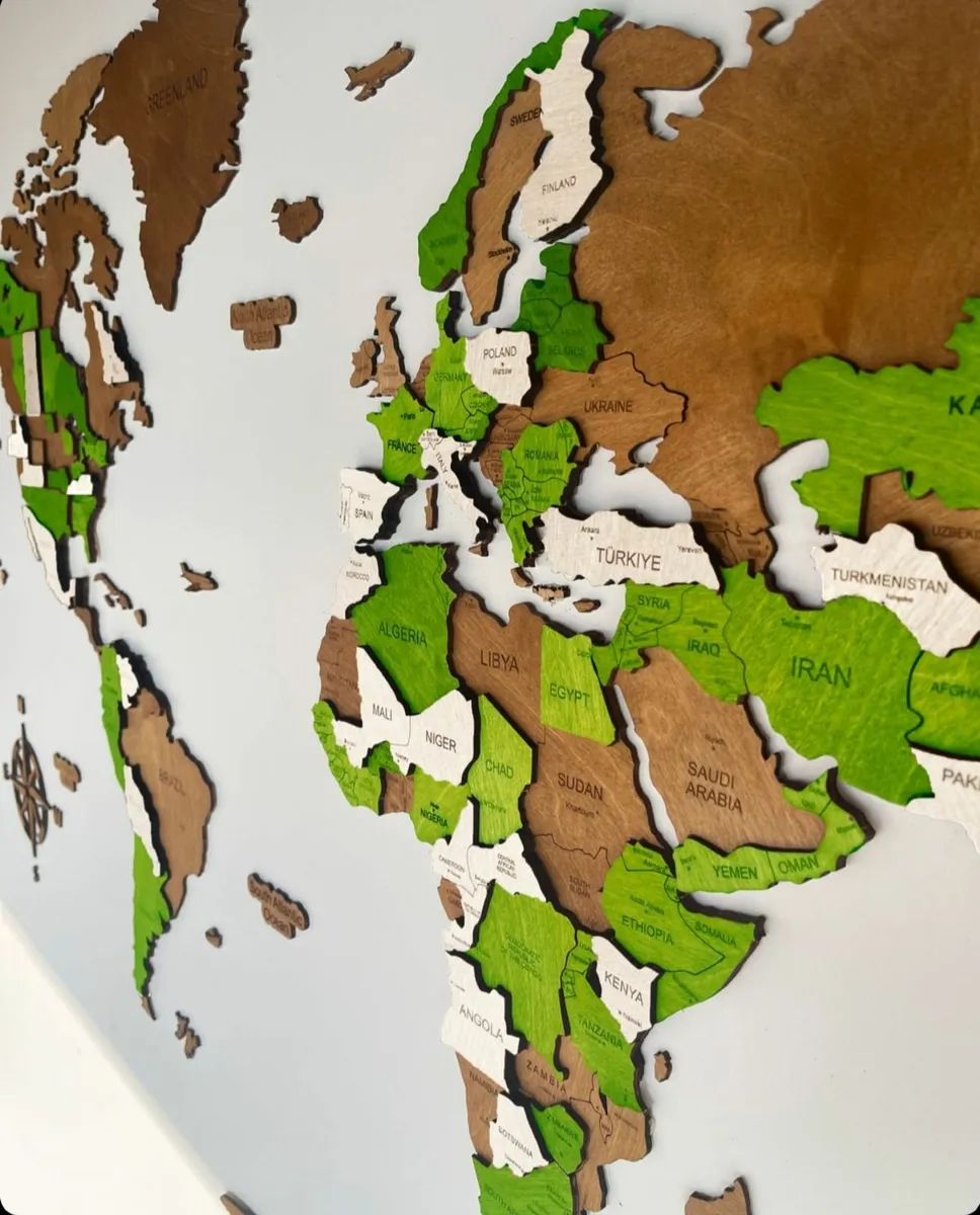 Wall Wooden Decor Map 3D - Image 2