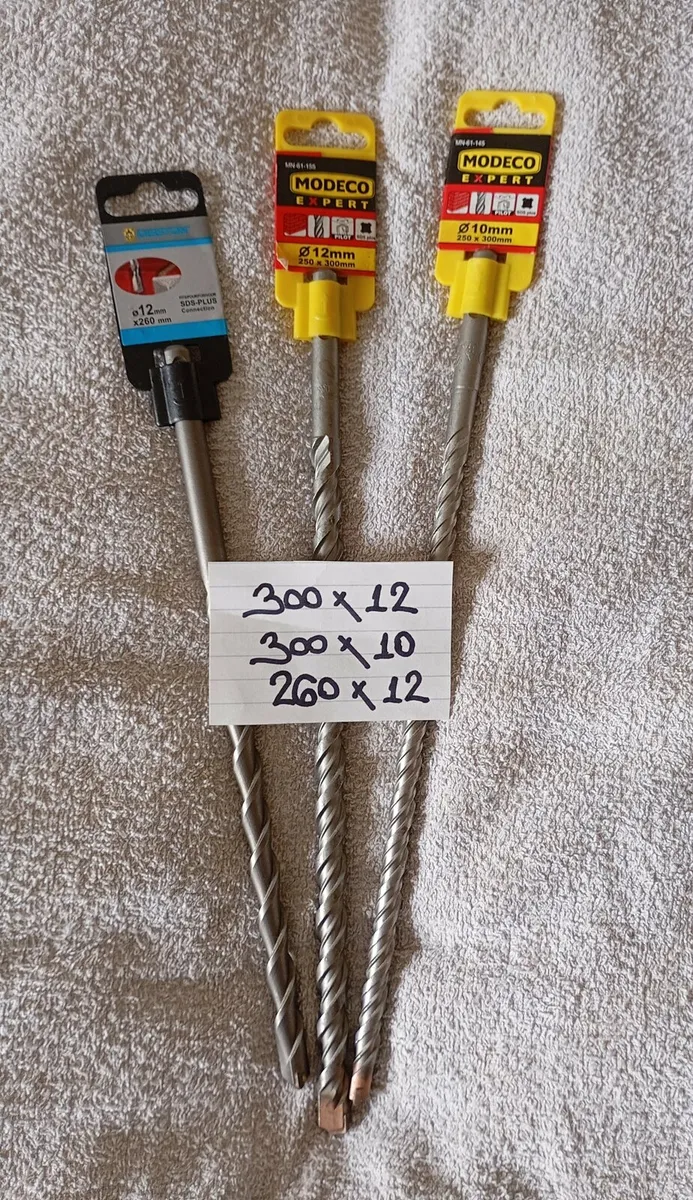 300mm x 12mm 300mm x 10mm 260mm x 12mm SDS Bits
