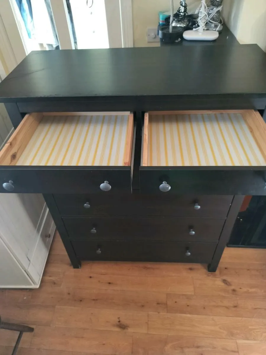 Chest of 6 drawers Hemnes black-brown - Image 2