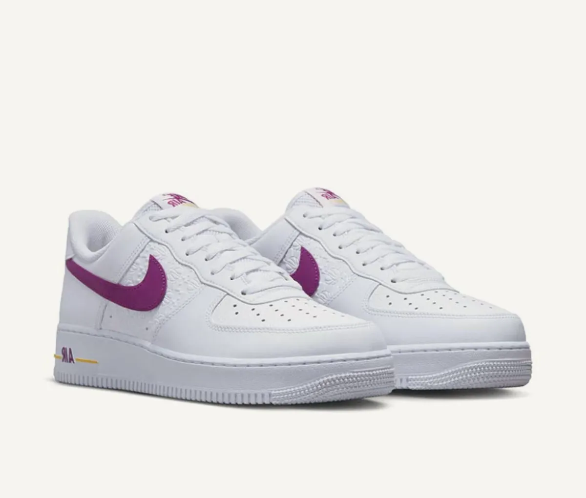 Nike Air force 1 White/Bold Berry/Speed Yellow - Image 1