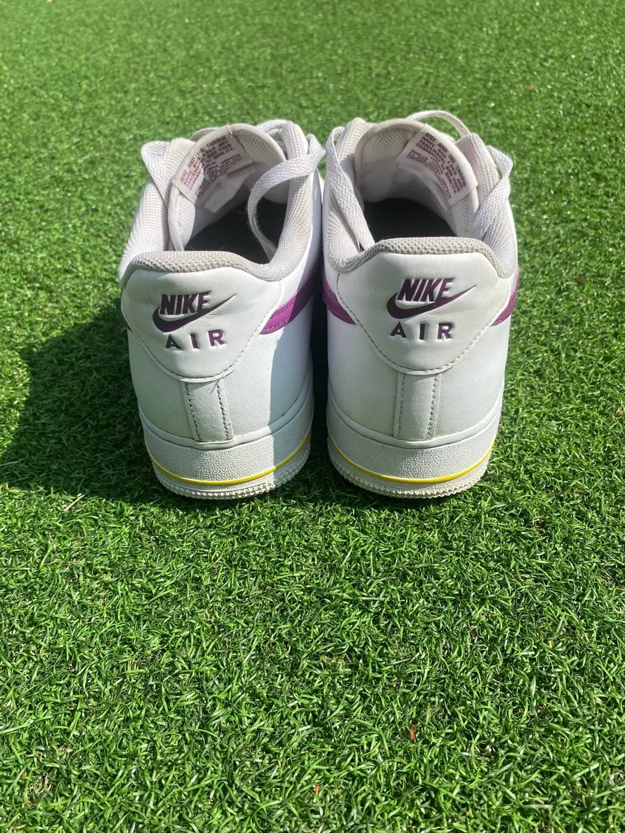Nike Air force 1 White/Bold Berry/Speed Yellow - Image 3