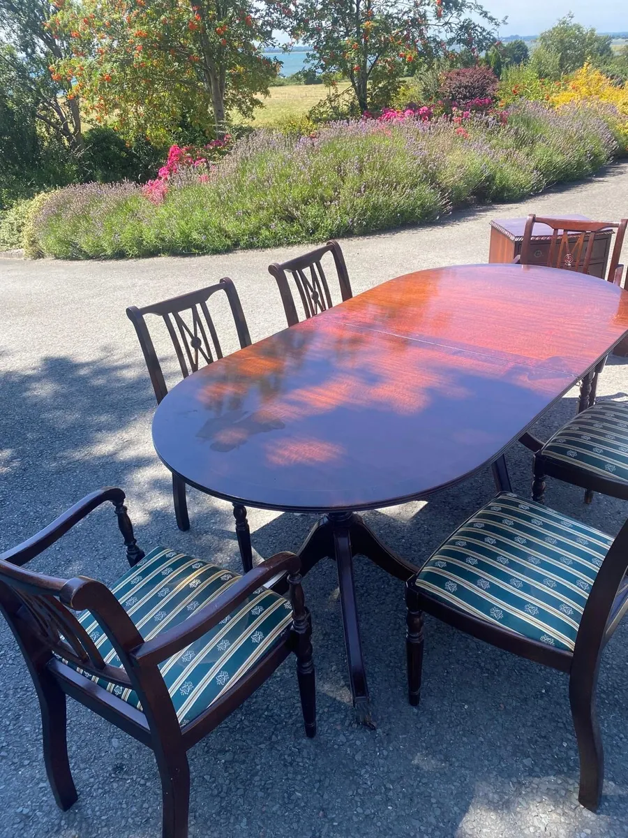 Rosewood table and chairs - Image 4