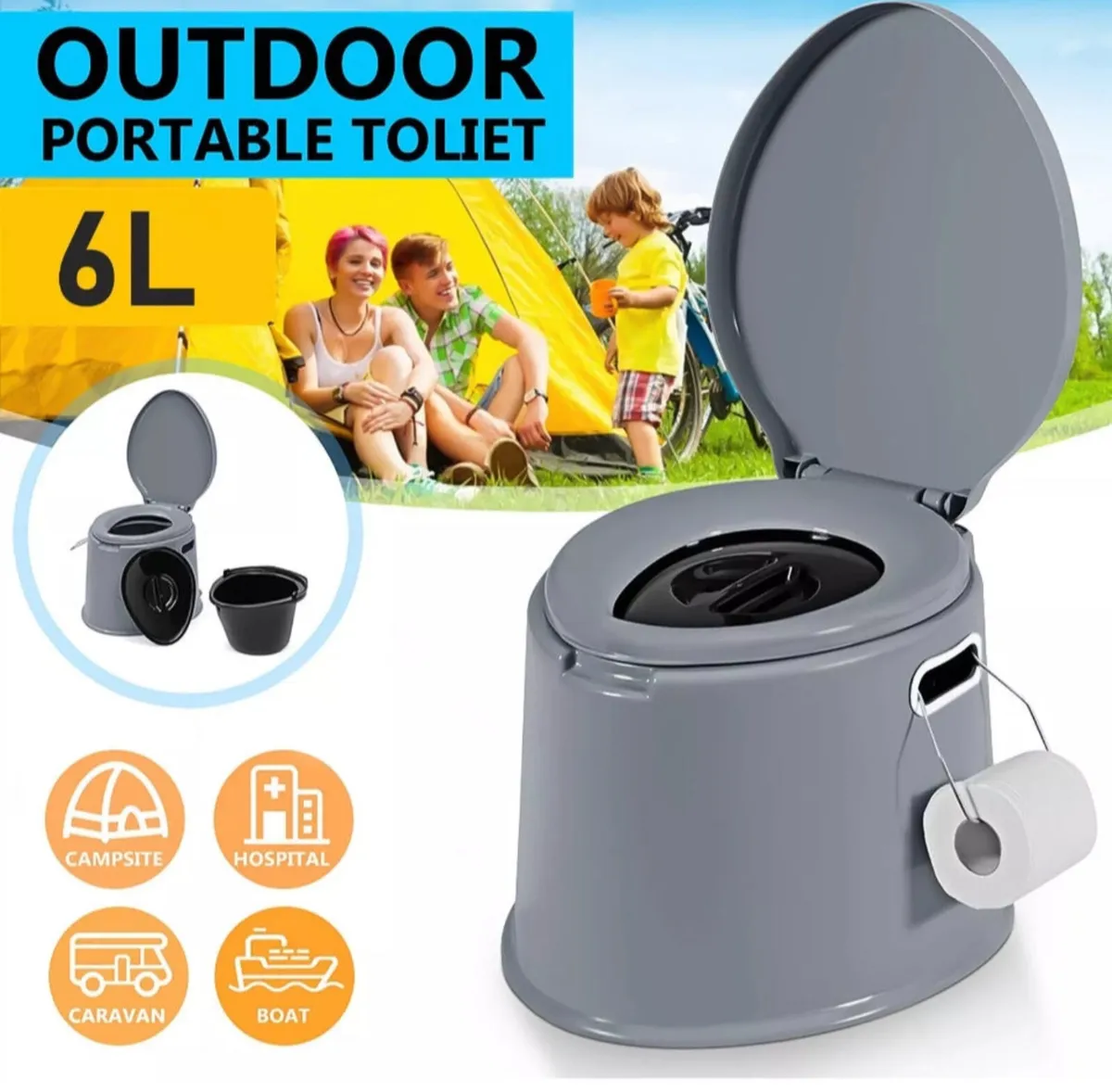 6 Litre Portable Camping Toilet - Image 3