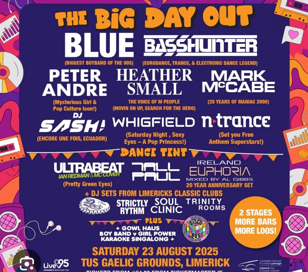2 Tickets for The Big Day Out Limerick