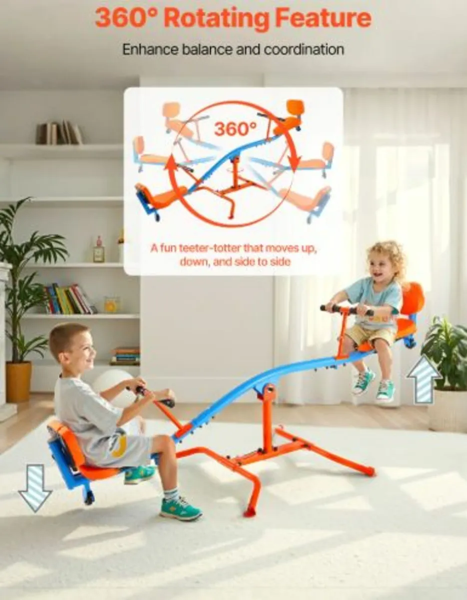 Kids Seesaw 300 lbs Capacity 360 Degrees Rotating - Image 4