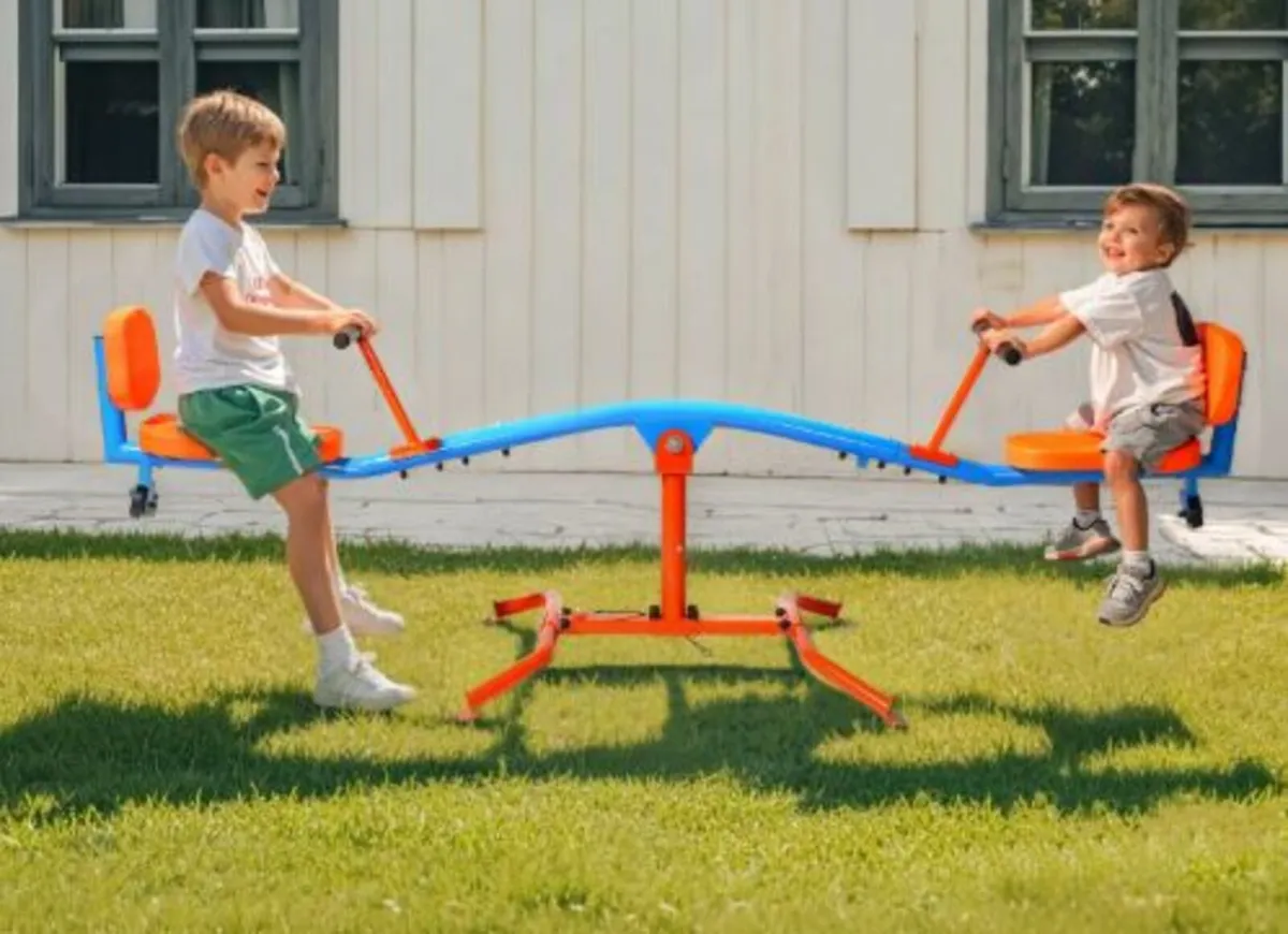 Kids Seesaw 300 lbs Capacity 360 Degrees Rotating - Image 1