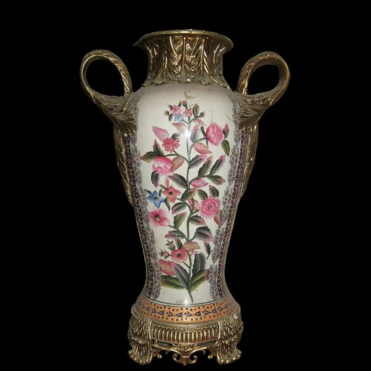 Vintage Substantial Floral Vase - Image 4