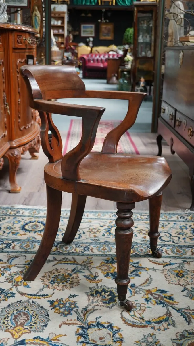 🪑 Antique Victorian Captain’s Chair - Image 3