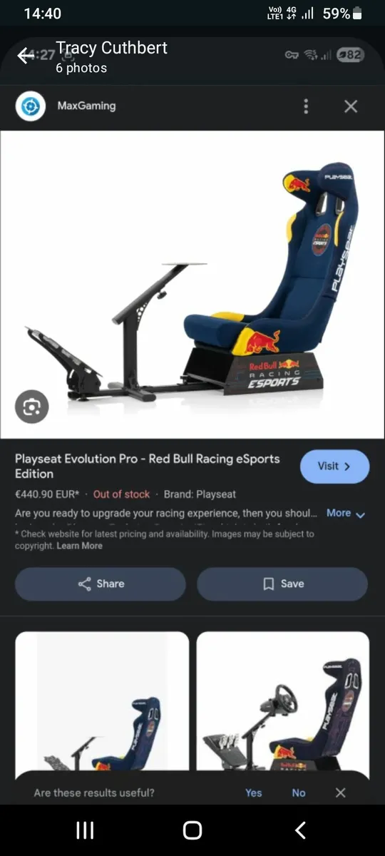Exports gaming chair with racing wheel and pexals - Image 1