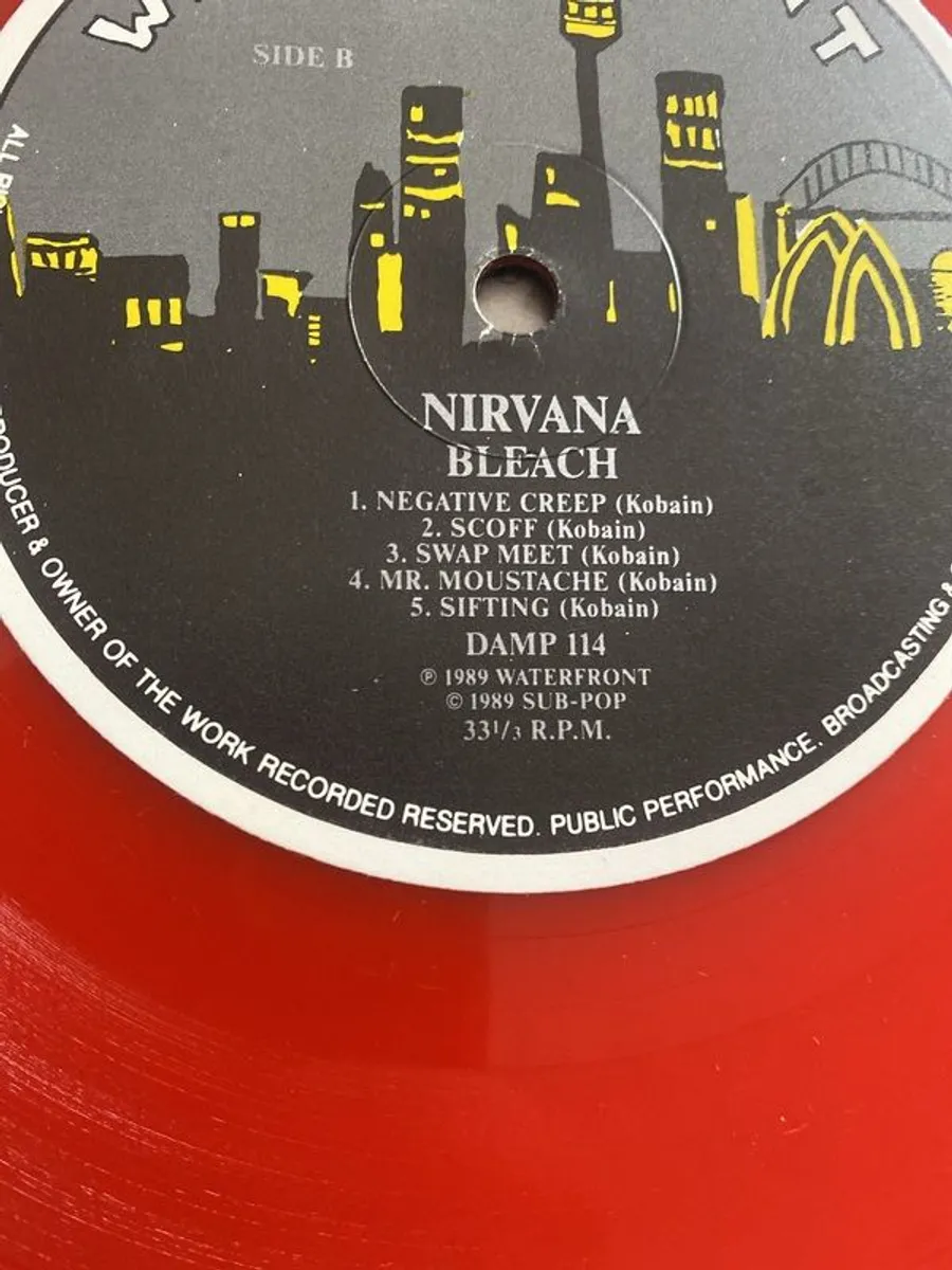 Nirvana "Bleach" RED VINYL 1989 Australia - Image 3