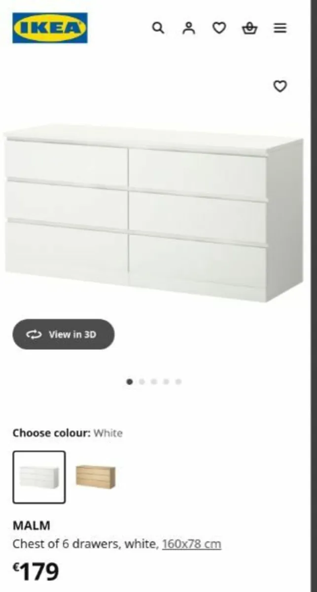 Malm Chest of 6 drawers