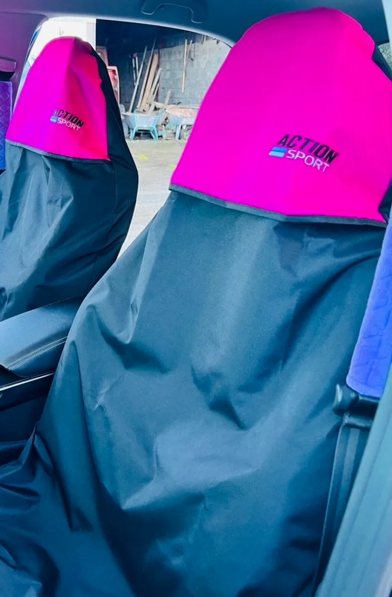Action Sport Waterproof Seat Covers Pink/Black - Image 3
