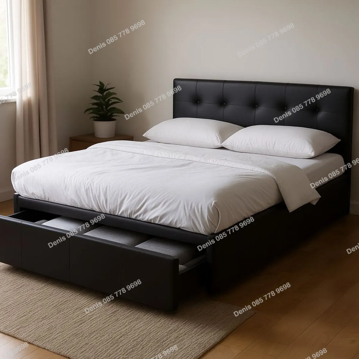 New King (5ft) Brown Storage Bedframes - Image 2