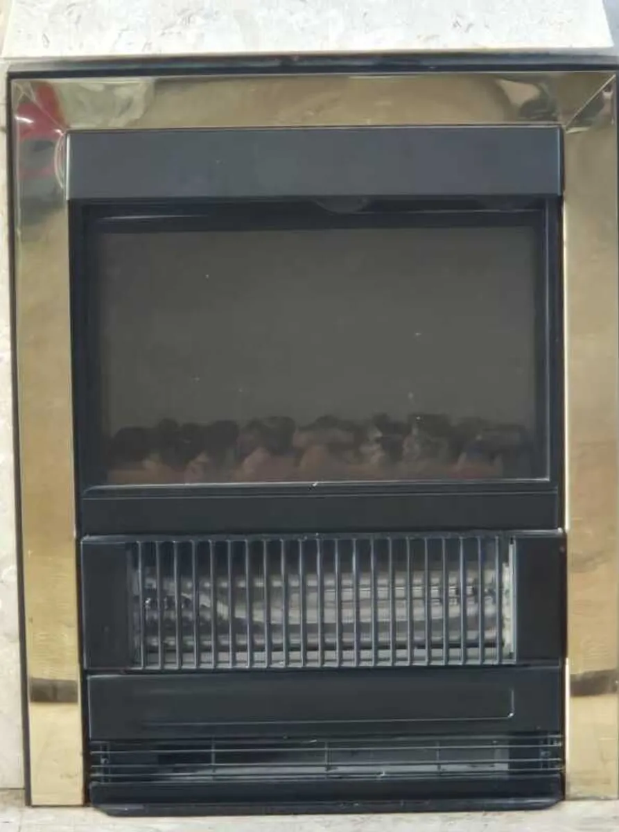 Mahogany & Marble Fireplace with Electric fire - Image 4