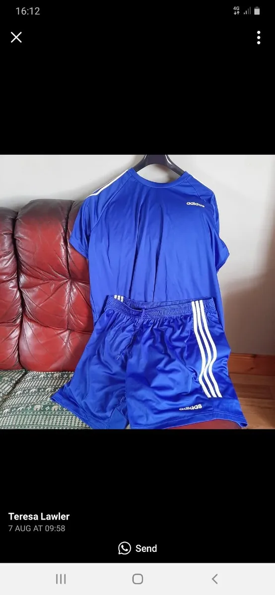 New mens Adidas top 2XL and shorts XL set - Image 1