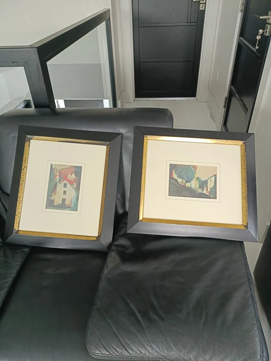 2 x black and gold framed scene pictures. - Image 1