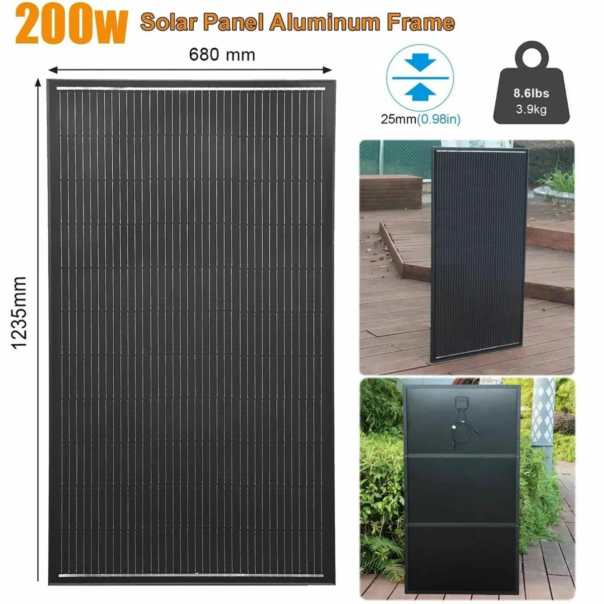 400W Solar Panel Kit 12V – 2×200W Aluminum - Image 3