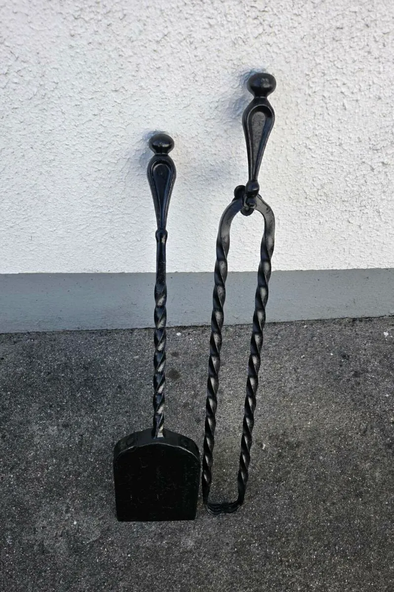 Vintage Iorn Tongs + Shovel. - Image 1