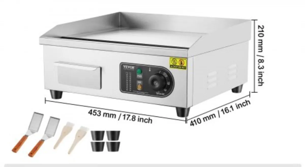 New 45cm Commercial Electric Griddle - Image 2