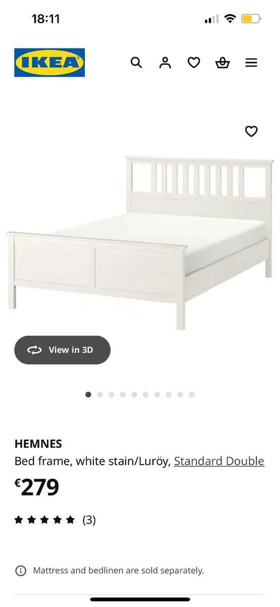 IKEA white bed base - Image 1