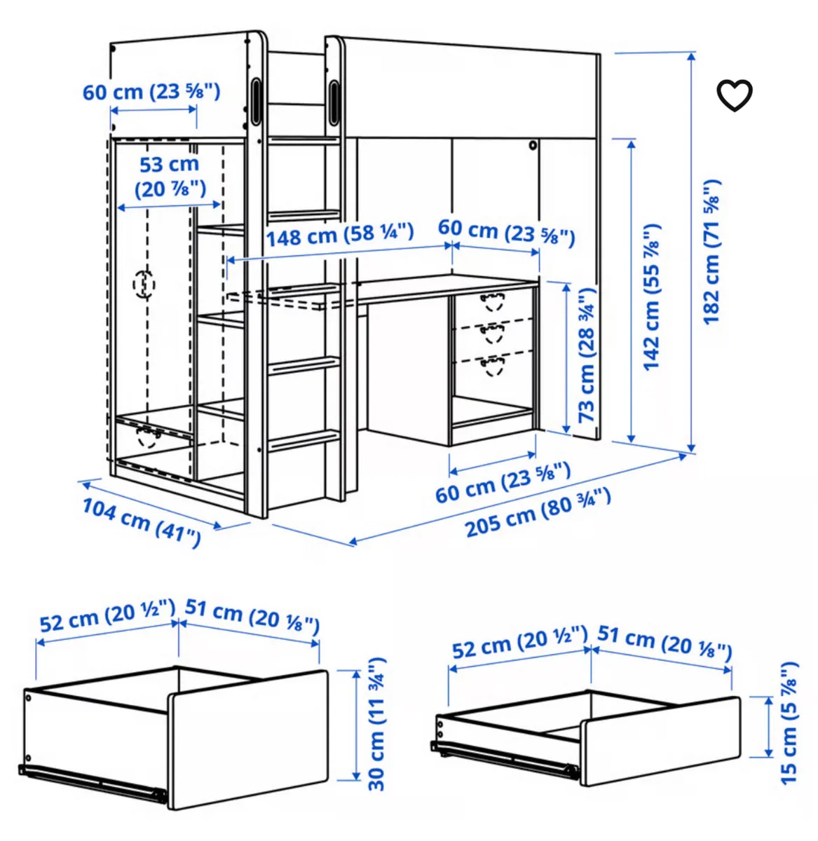 Bunk Bed with Desk and Wardrobe - Image 2
