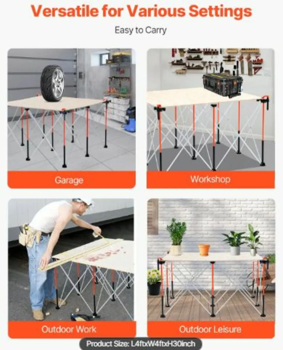 Portable Folding Workstand 1264x1264mm Collapsible - Image 3