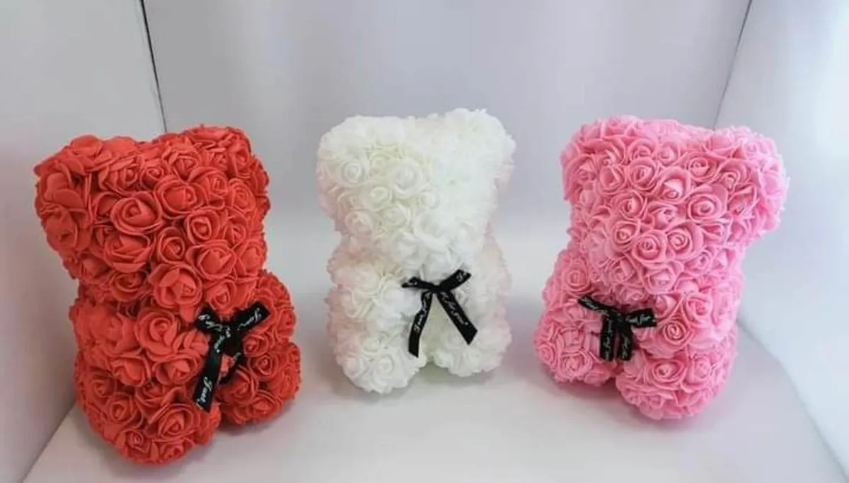 Rose bear 25 cm free packaging - Image 2