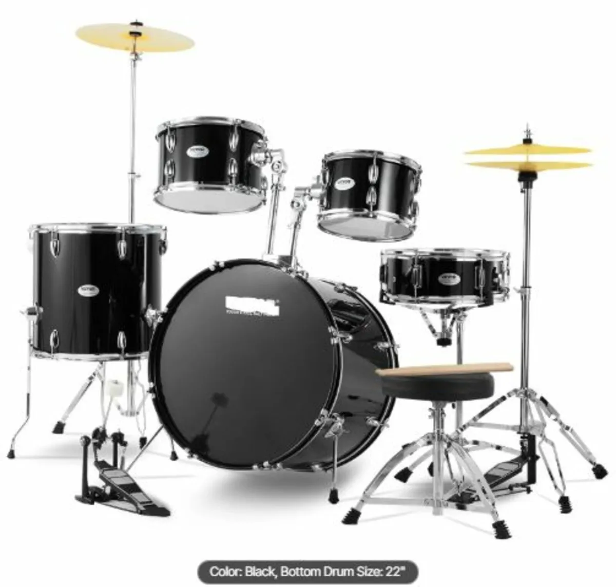 Adult Drum Set 5-Piece 22 in Complete Full Size - Image 1