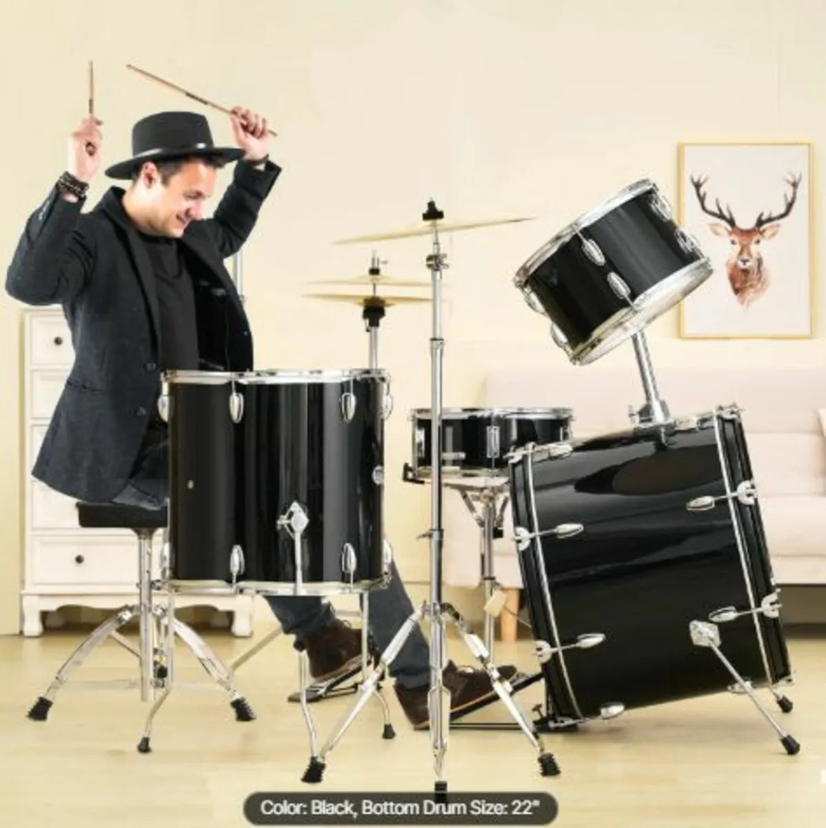 Adult Drum Set 5-Piece 22 in Complete Full Size - Image 4