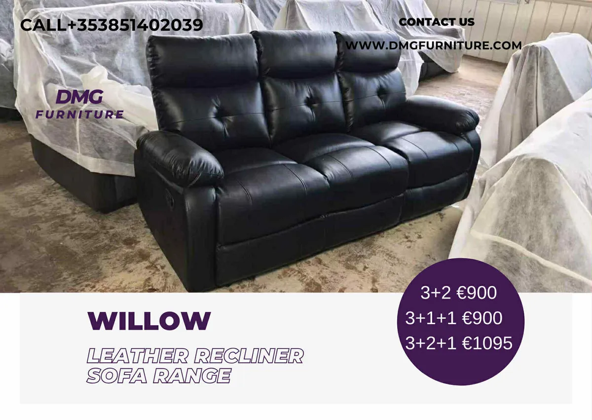 New Willow Leather Recliner Sofa Range - Image 3