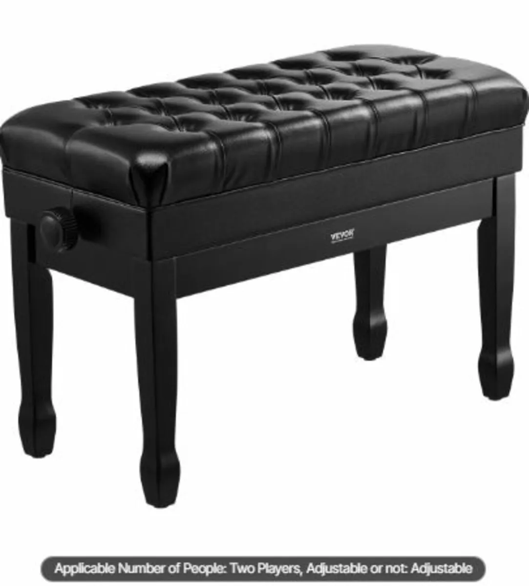 Adjustable Piano Keyboard Bench Storage Padded - Image 1