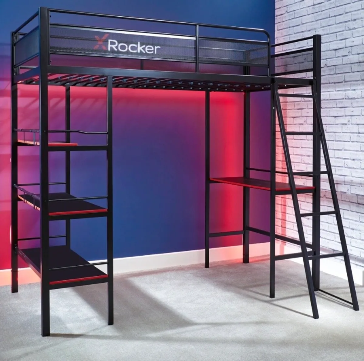 X Rocker Fortress Gaming Bunk bed with shelves - Image 2
