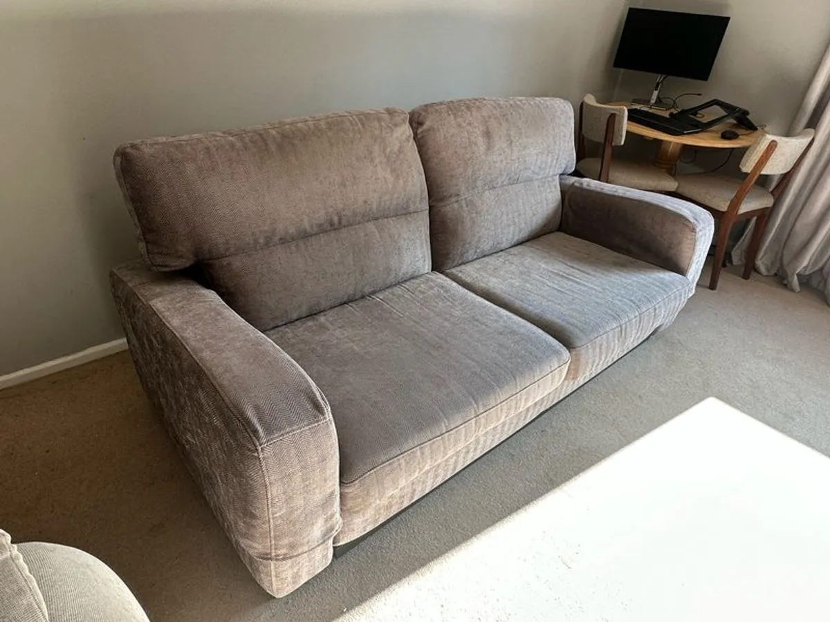 Grey 3 seater sofa - Image 3