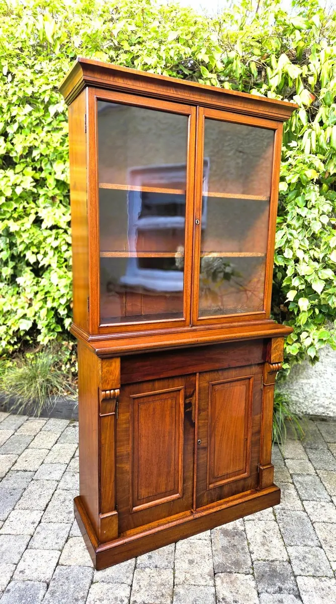 Victorian Mahogany Display Bookcase- Circa 1890 - Image 2