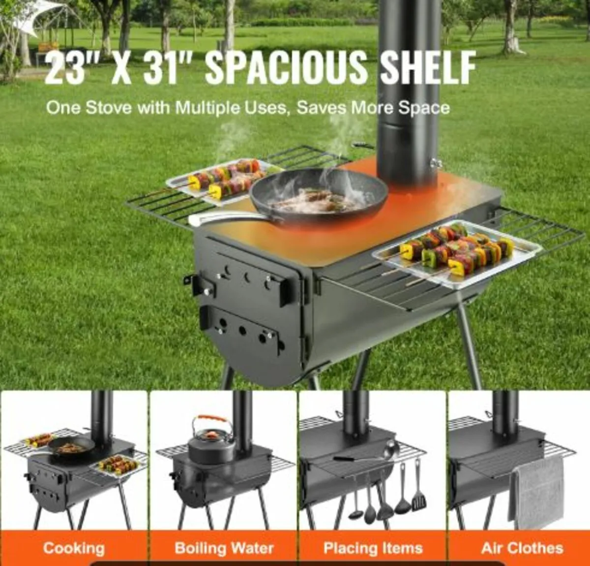 Wood Stove, 3 m, Alloy Steel Camping Tent Stove, - Image 3