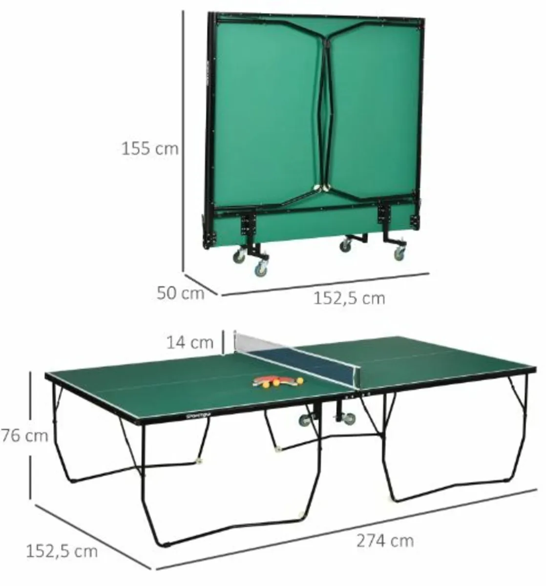 9FT Foldable Ping Pong Table, Tennis Table, - Image 4