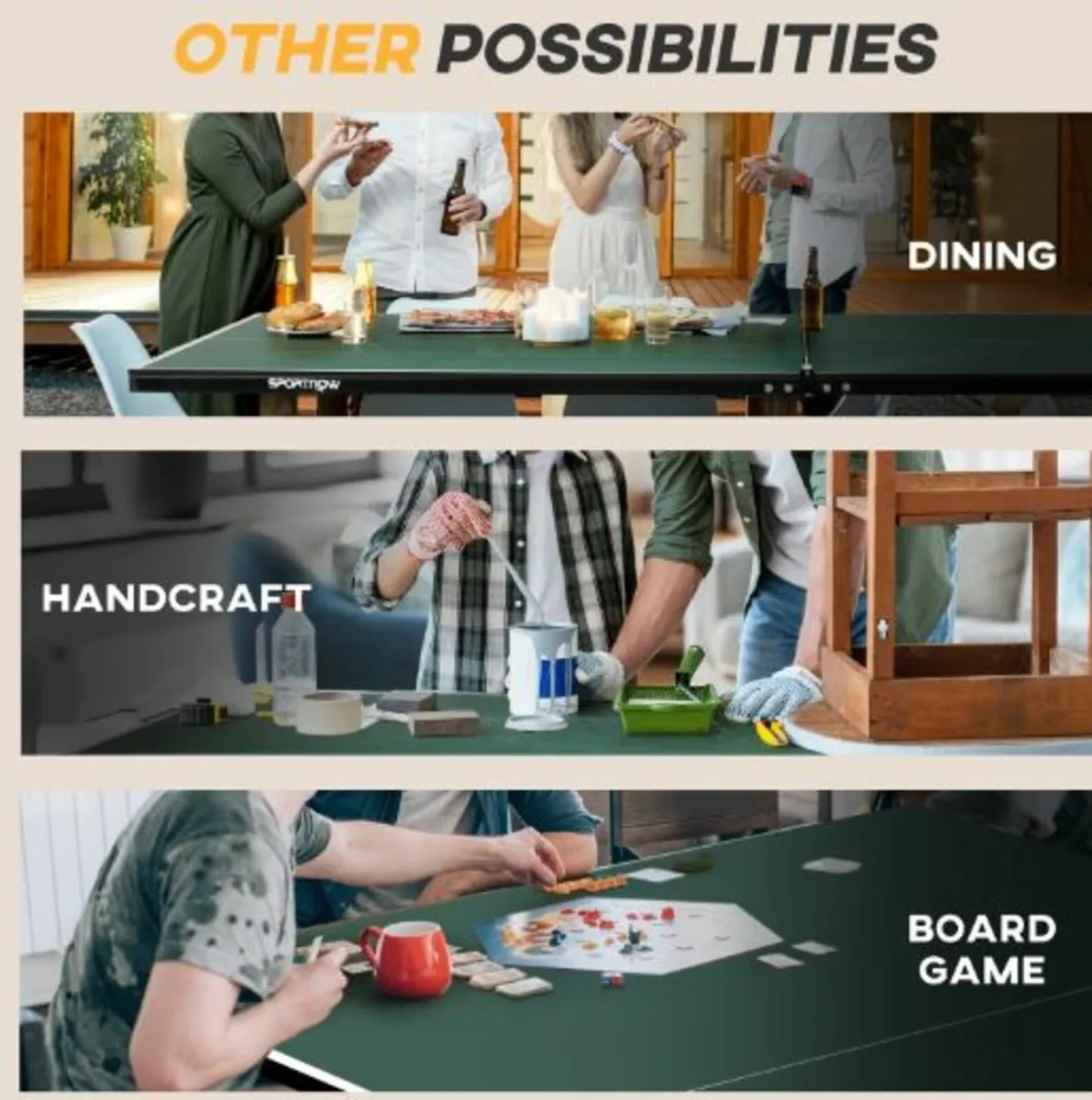 9FT Foldable Ping Pong Table, Tennis Table, - Image 2