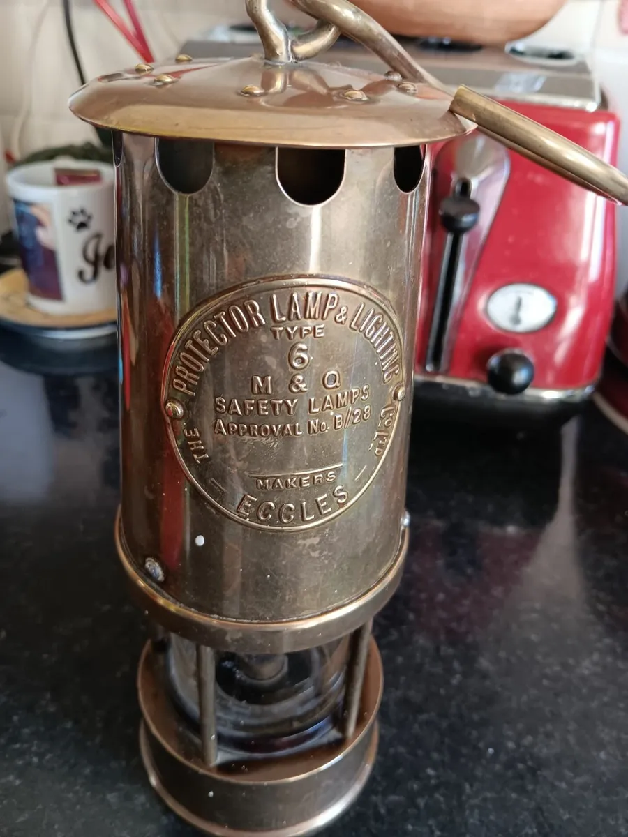 Vintage brass miners lamp - Image 2