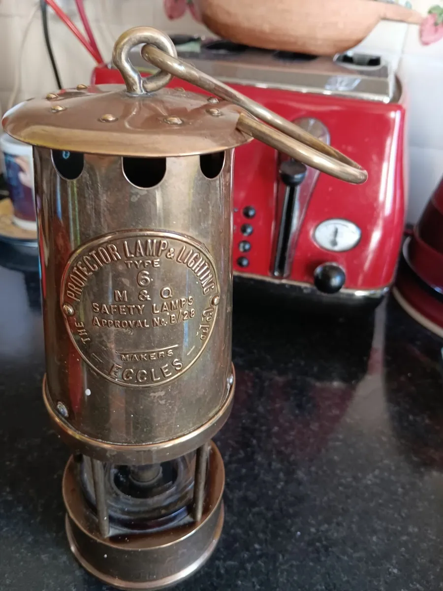 Vintage brass miners lamp - Image 3