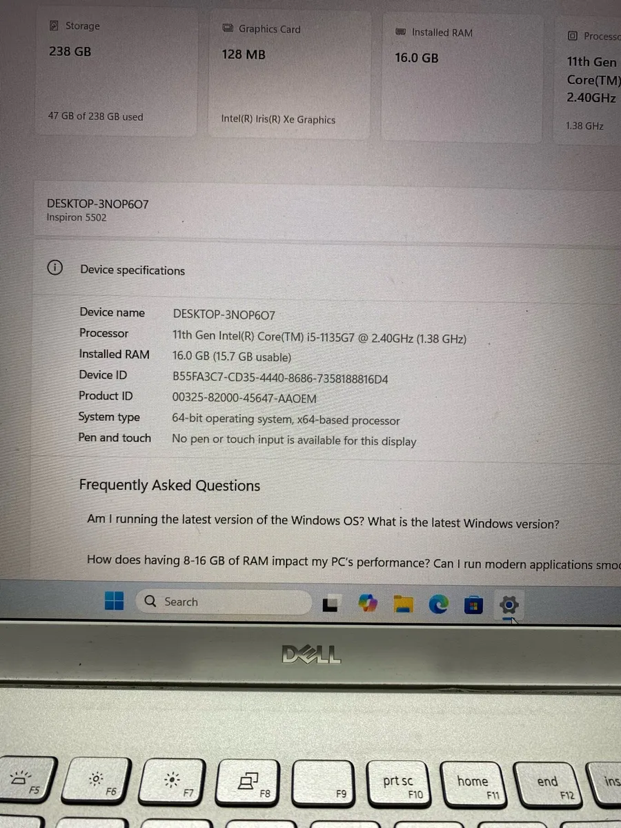 Dell laptop i5 pro 16-256 win 11 - Image 4