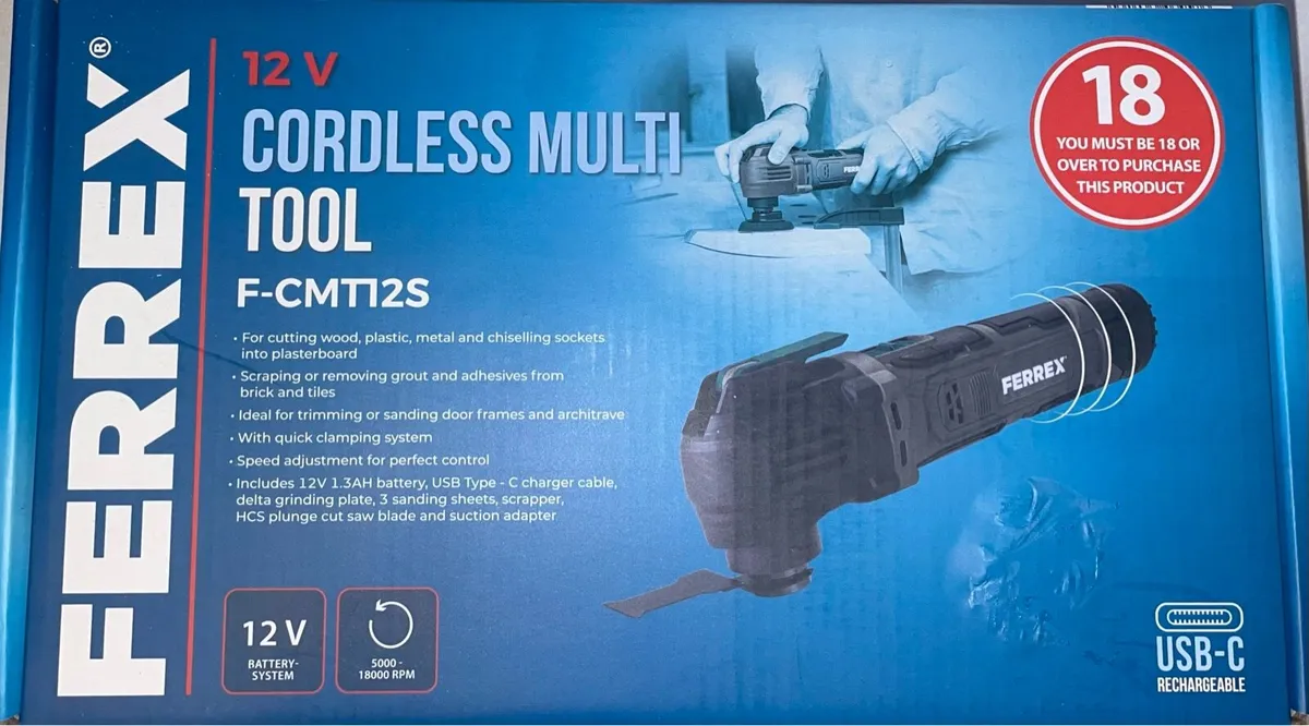 Ferrex 12V Cordless Multitool Brand New - Image 1