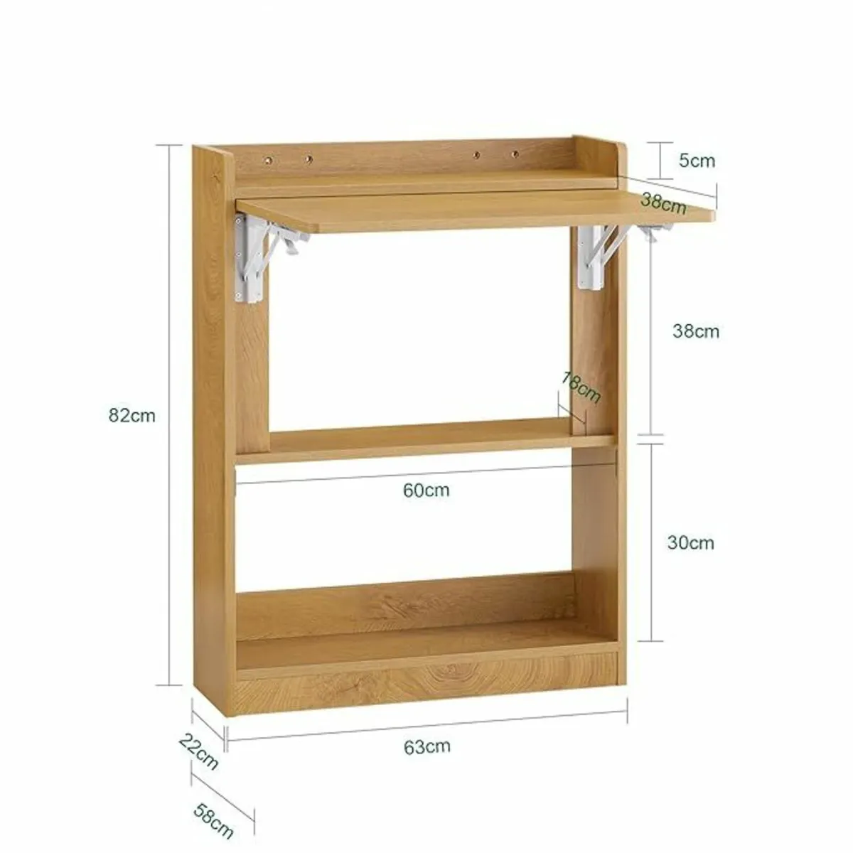 Folding Desk with Shelves Space Saving Computer Ta - Image 2