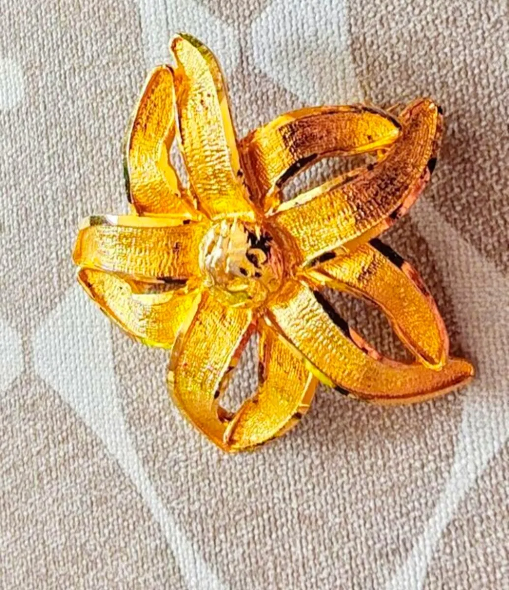 Retro goldtone brooch - Image 3