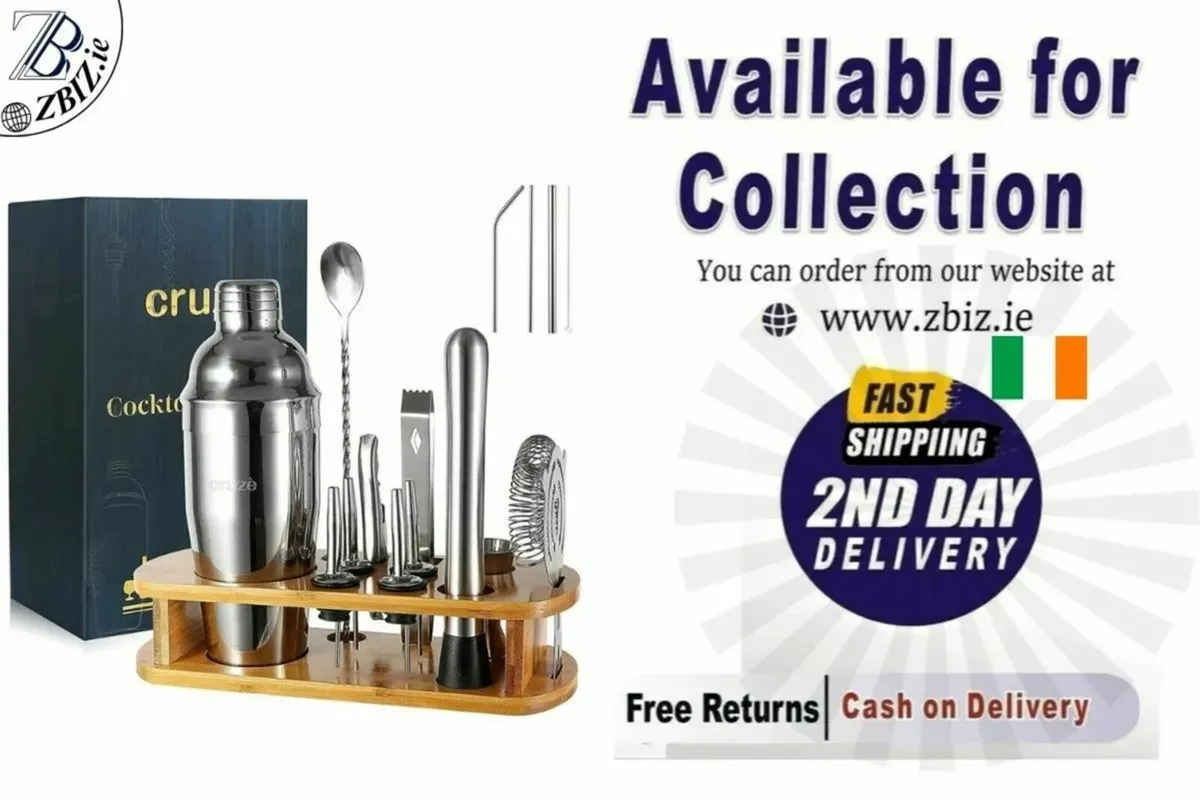 Cocktail Shaker Kit 12-Piece Set with Stand - Image 1