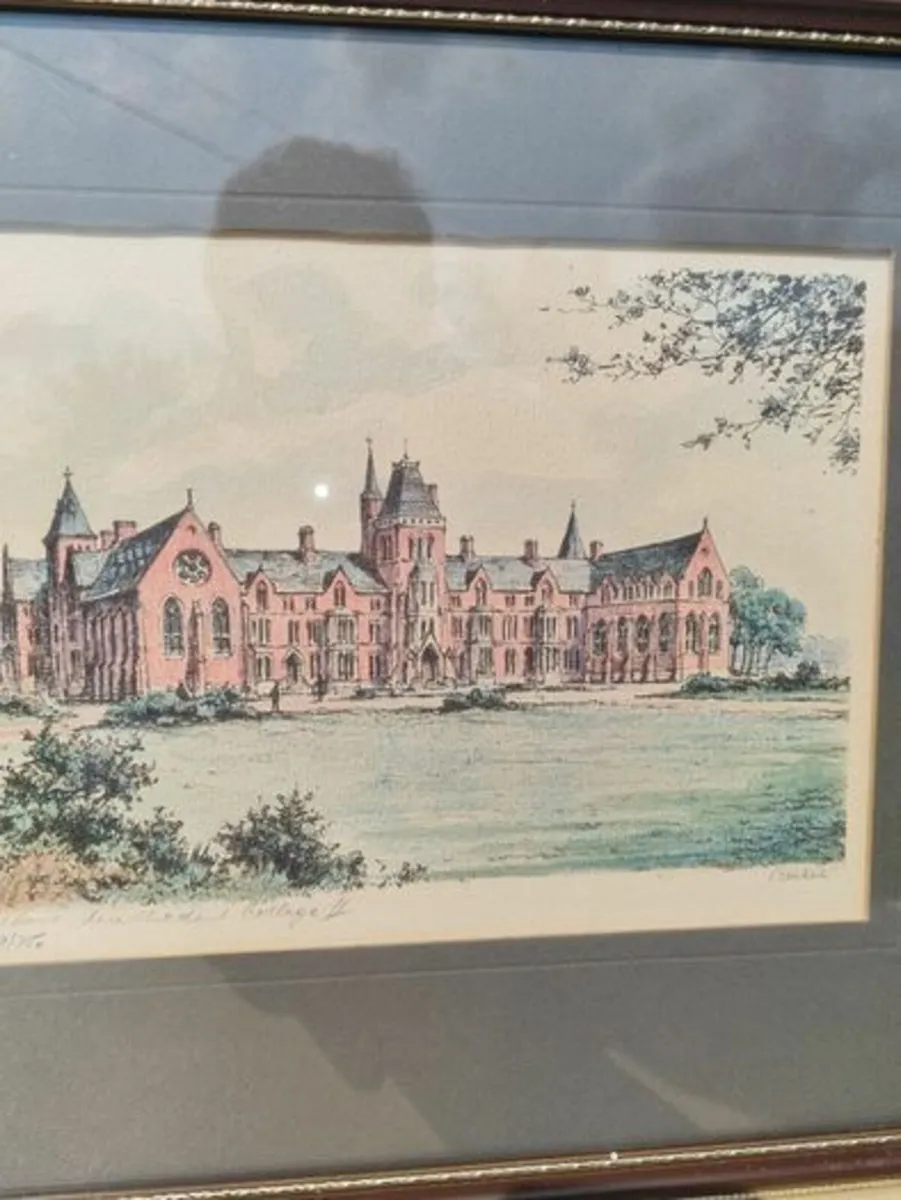 Vintage coloured etching - Belfast University - Image 2