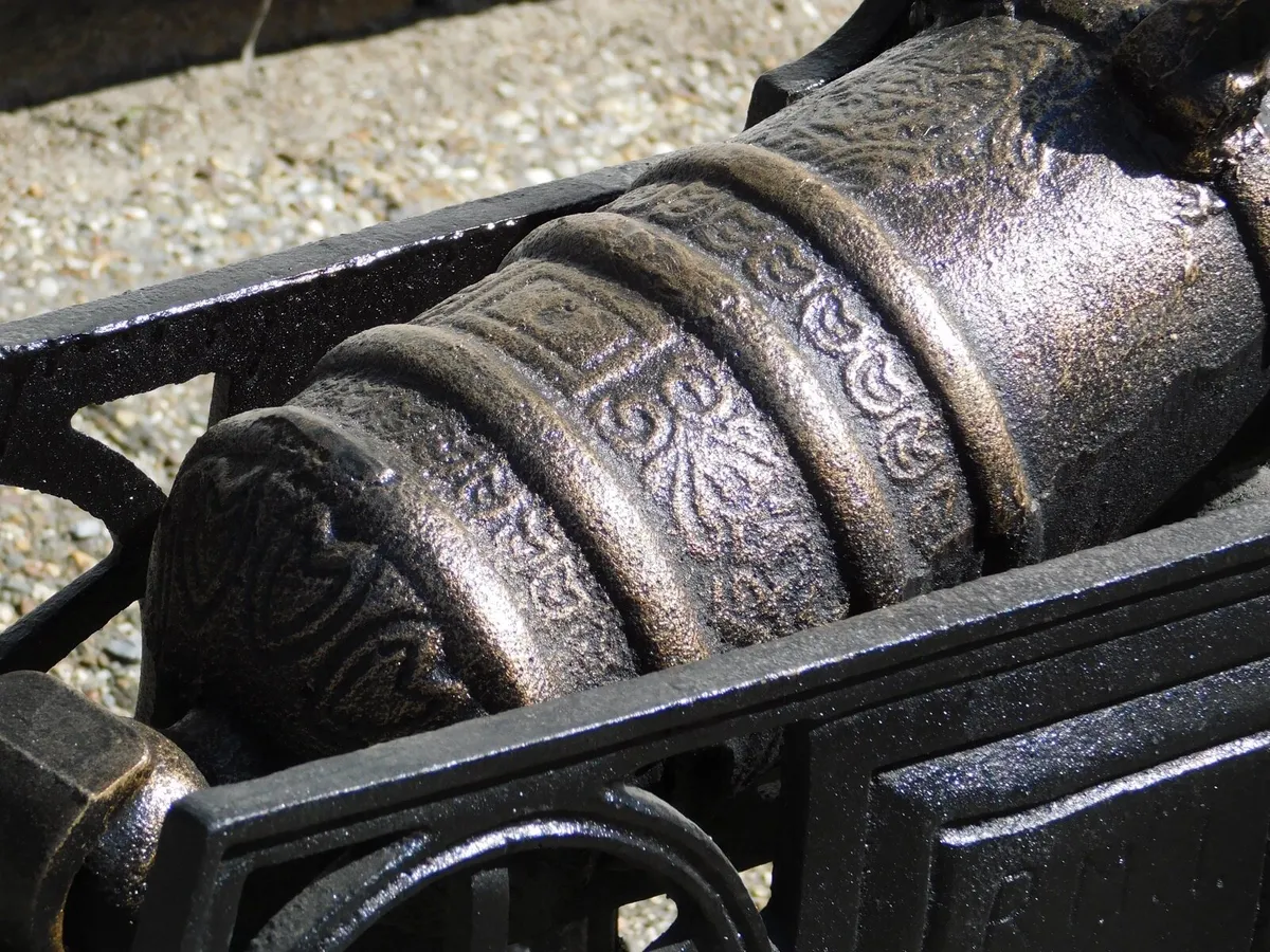 Pair cast iron cannons large - Image 4